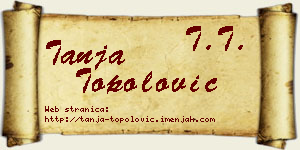 Tanja Topolović vizit kartica